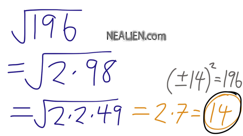  How To Find The Square Root Of 196 Square Root Of 196 Simplified 