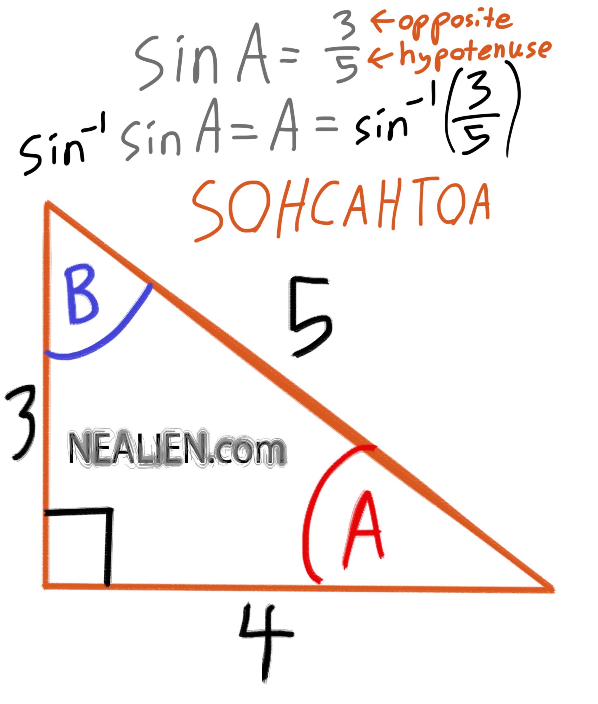 “How do I find the angle of a right triangle knowing the ratios of the ...